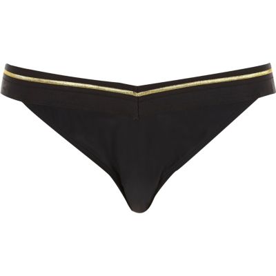 Black and gold sporty bikini briefs